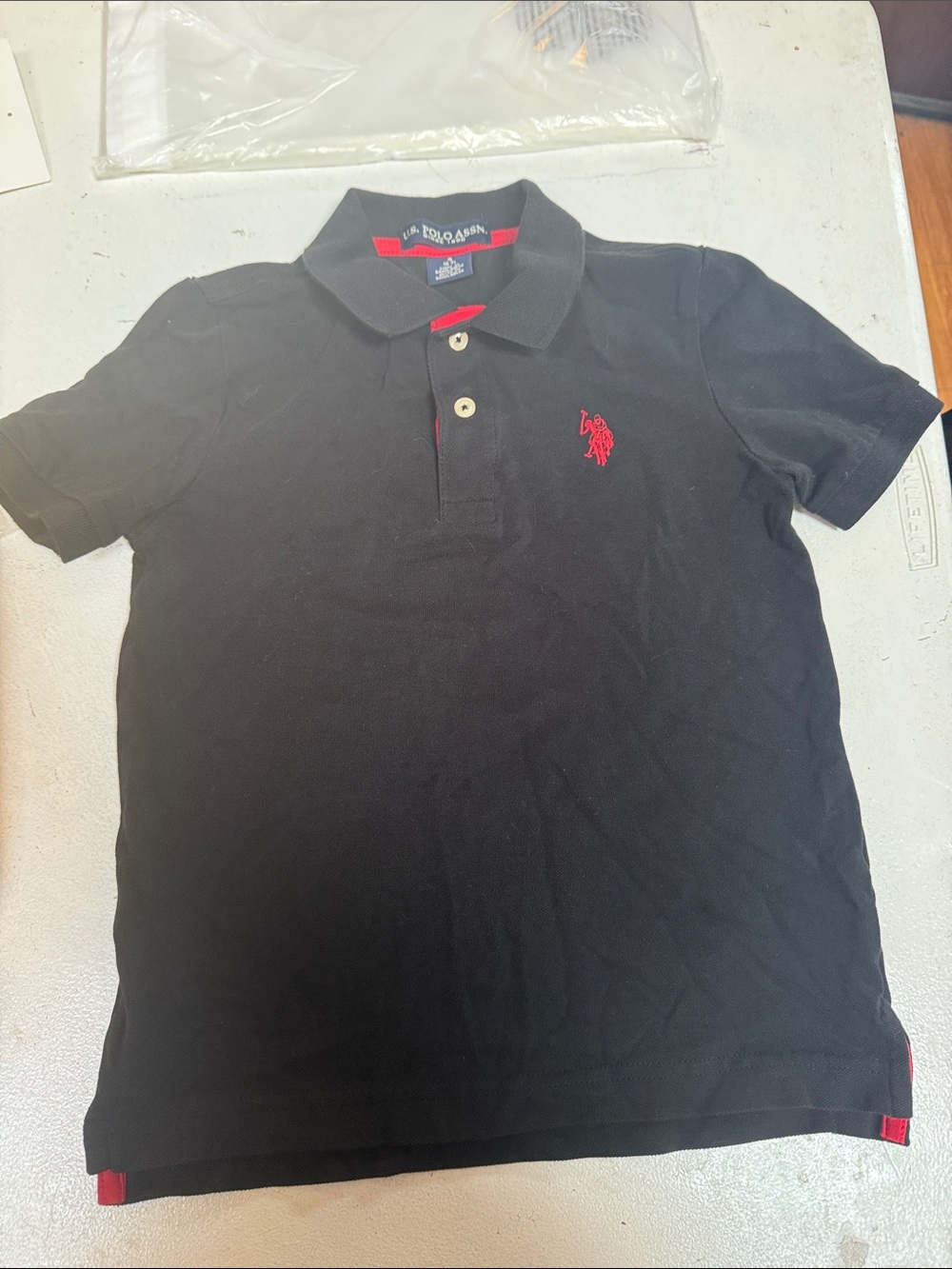 U.S. Polo Assn. Black Polo with Red Logo